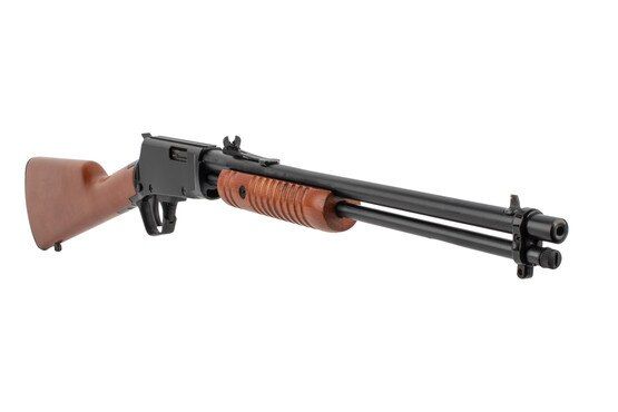 Rossi pump action 22lr rifle features buckhorn sights